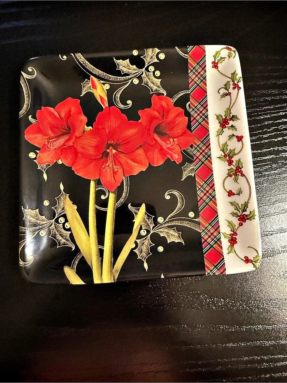 Certified International Sandy Clough Christmas small plate